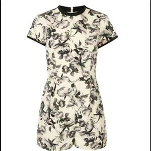 TOPSHOP Black & Ivory Floral Romper